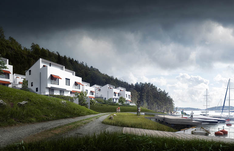 Seafront homes in Vaxholm